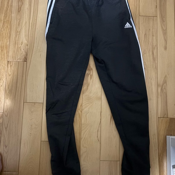 Adidas Kids Black Joggers with White Stripes - Picture 1 of 1